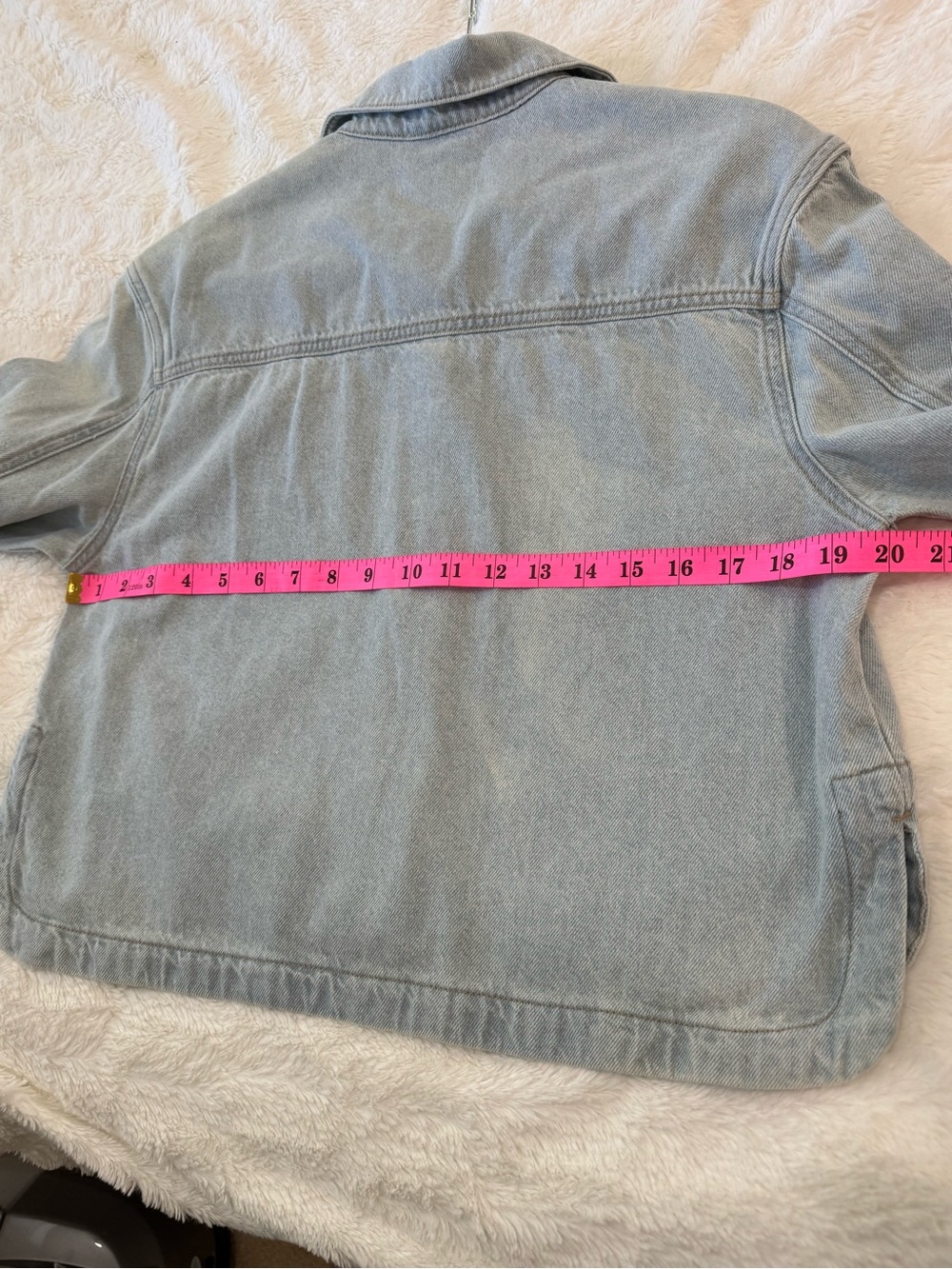 PAIGE Natalia Cropped Denim Shacket Windward Light Wash Jacket XS NWT - Picture 7 of 16